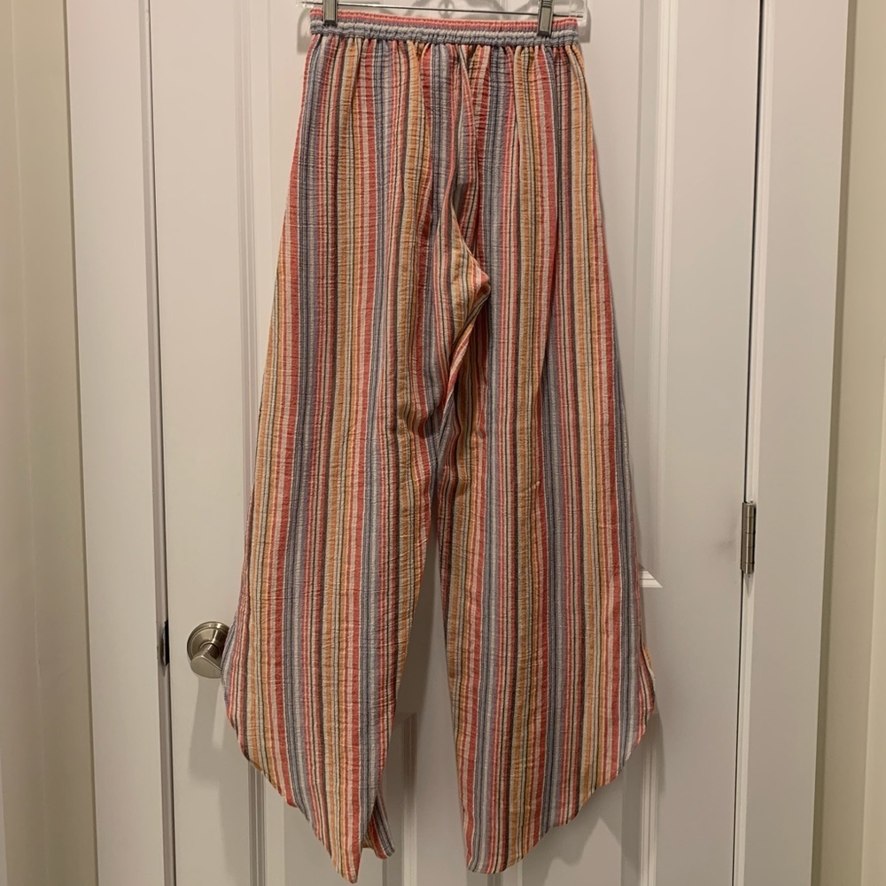 Anthropologie Pastel Striped Wide Leg Pants - Picture 7 of 7